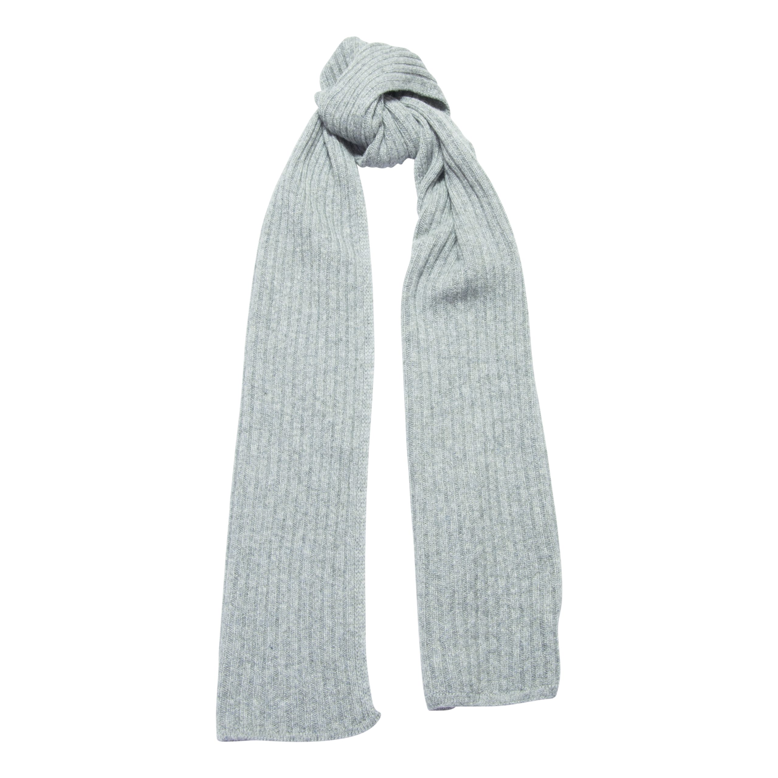 Grey Striped Cashmere Scarf
