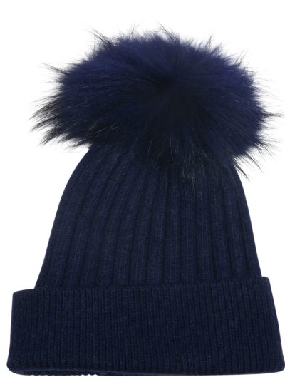 Navy Blue Cashmere Hat