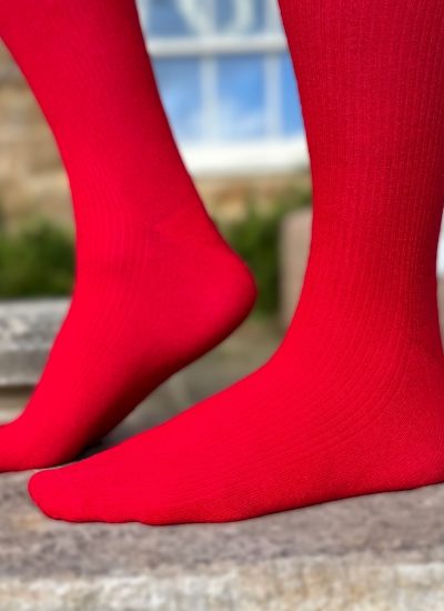 Mens Red Cashmere Socks
